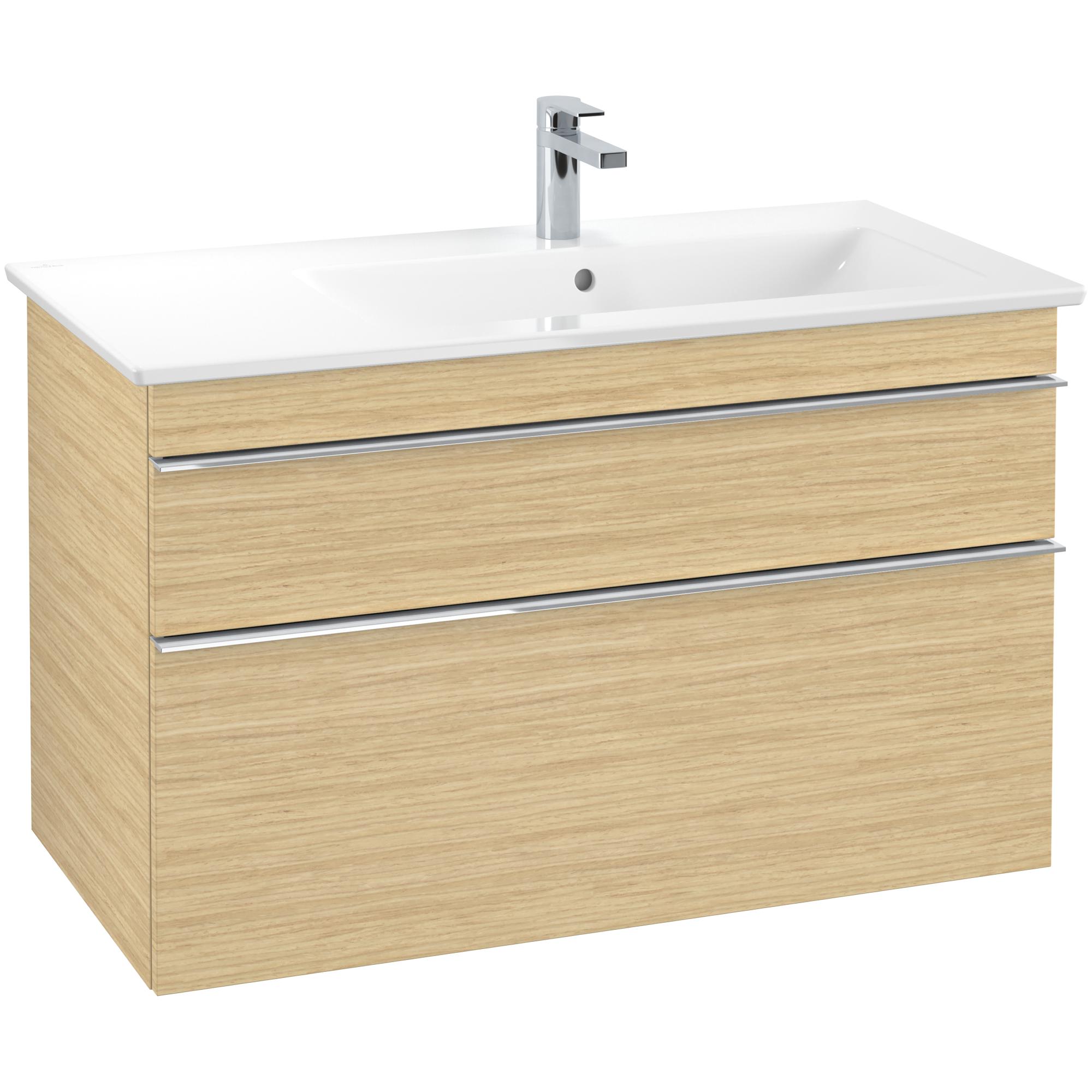 Tvättställsskåp Villeroy & Boch Venticello 95 cm med 2 Lådor för Ocentrerat Skåpstvättställ | badrum - badrumsmobler - tvattstallsskap-och-kommod | KakelKungen