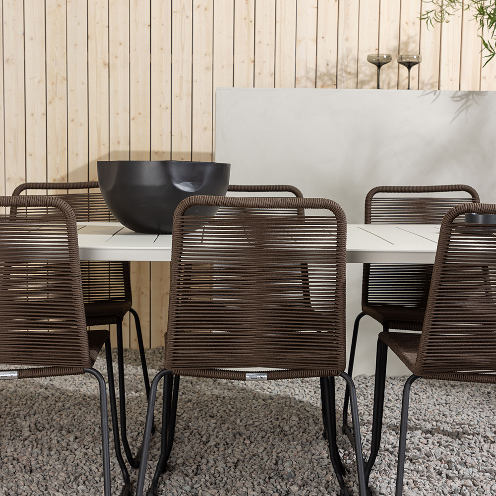 Spisegruppe Venture Home Lina Bord med 6 Lindos Stoler