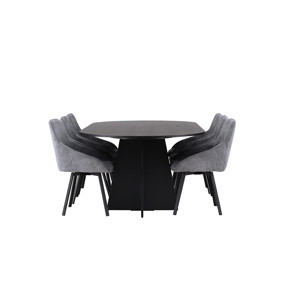 Spisegruppe Venture Home Bootcut med 6 stk Rosie Stoler