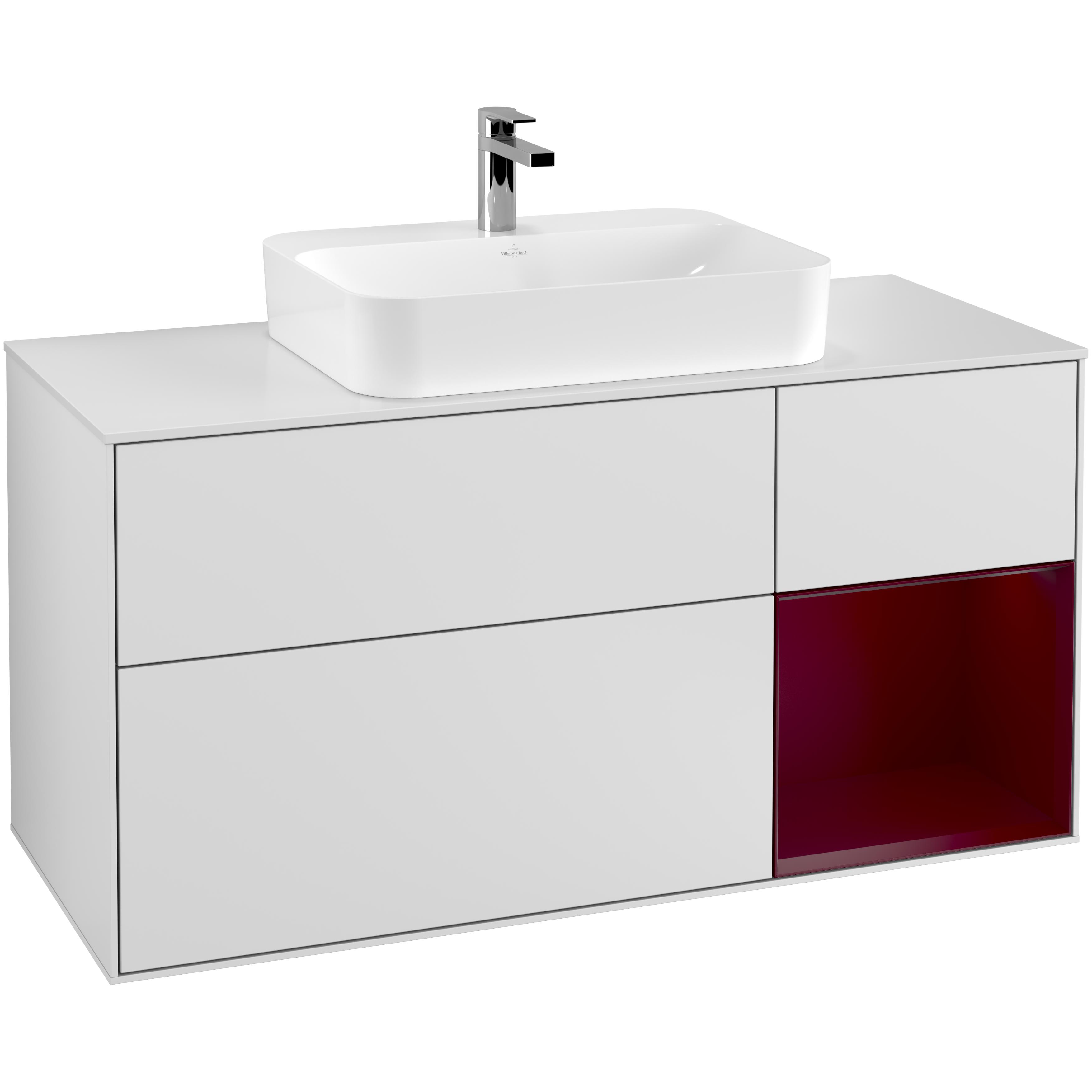 Tvättställsskåp Villeroy & Boch Finion med 3 Lådor Hylla och Bänkskiva för Ytmonterat Tvättställ