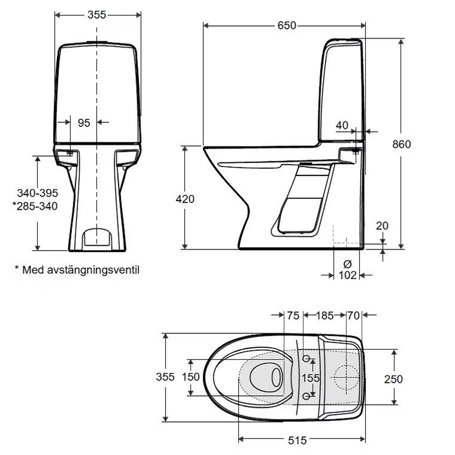 Toalettstol Ifö Spira 6260 Rimfree för Limning