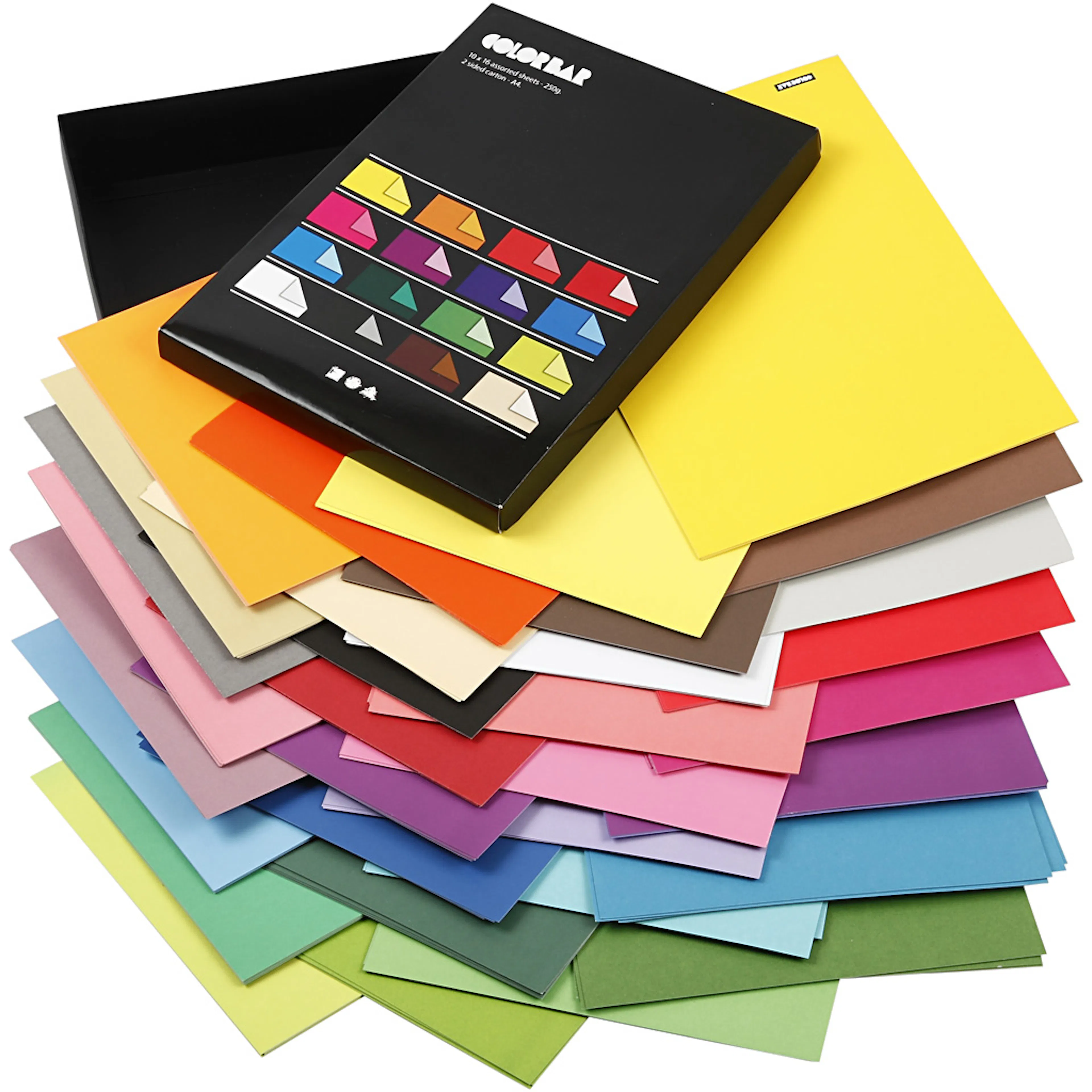 Colorbar rivkartong, mixade färger, A4, 210x297 mm, 250 g, 1 160 st