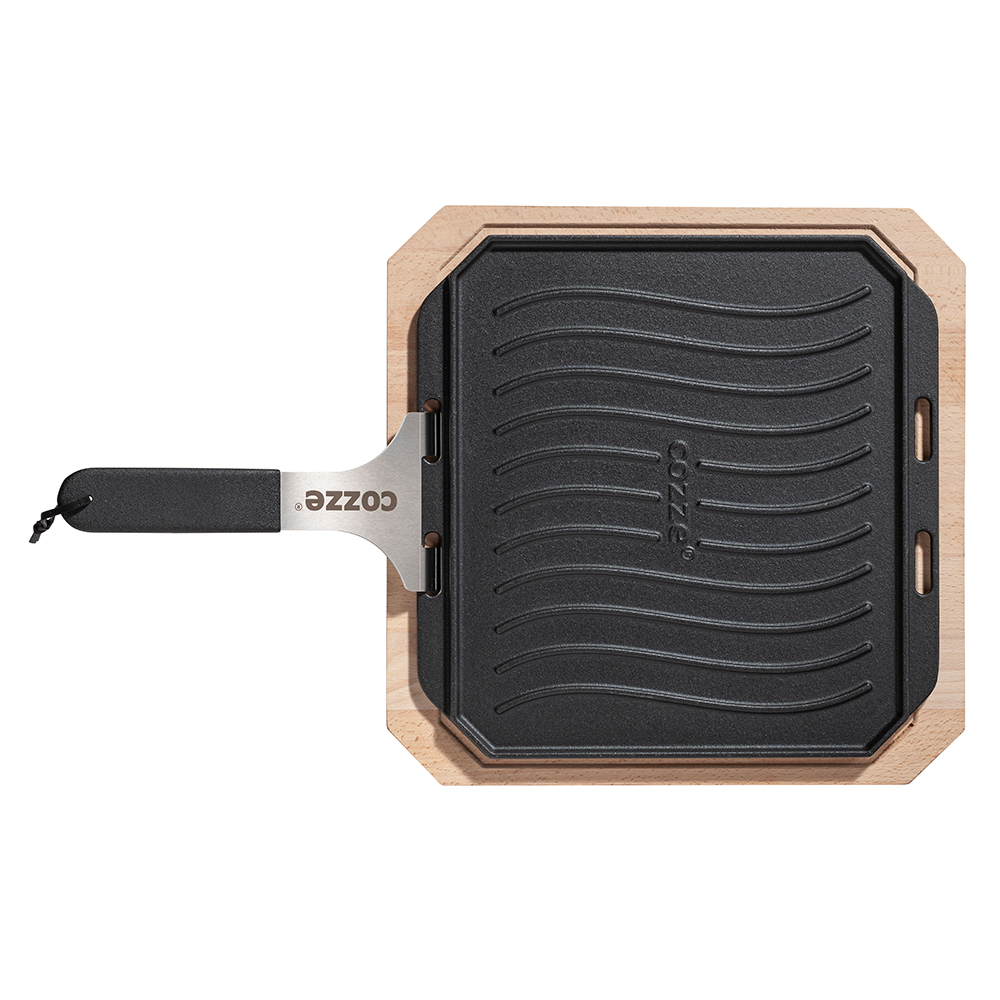 Støpejernspanne Cozze med Treunderlag 330x330 mm