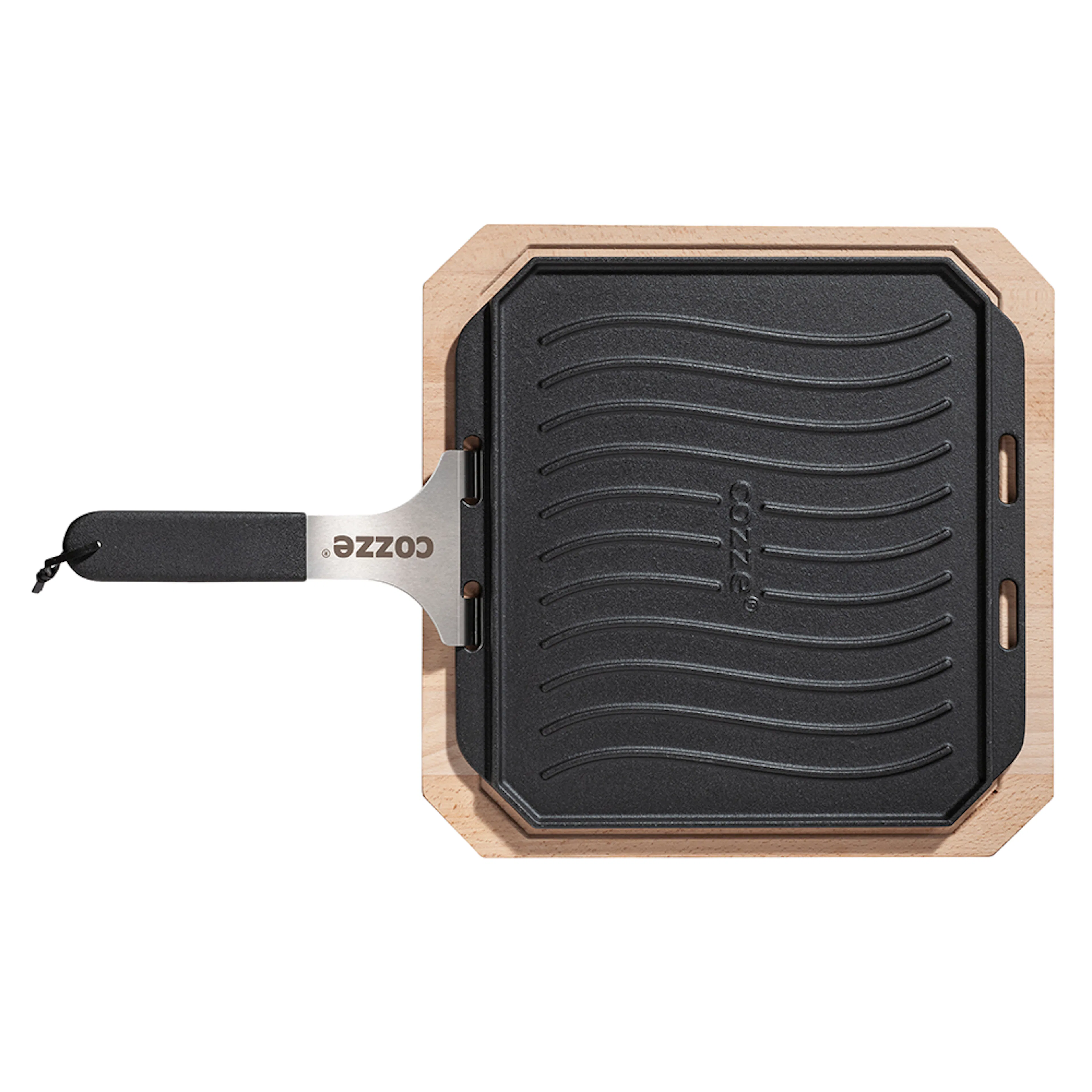 Støpejernspanne Cozze med Treunderlag 330x330 mm