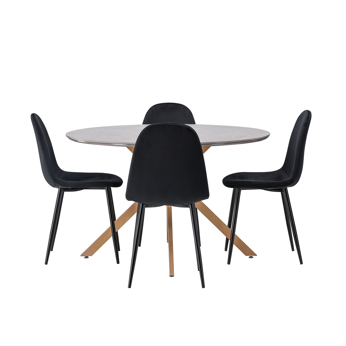 Spisegruppe Venture Home Piazza Ø120 cm med 4st Polar Spisestoler