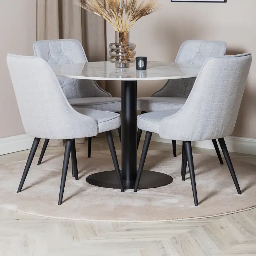 Spisegruppe Venture Home Estelle med 4 Vera Stoler Polyester