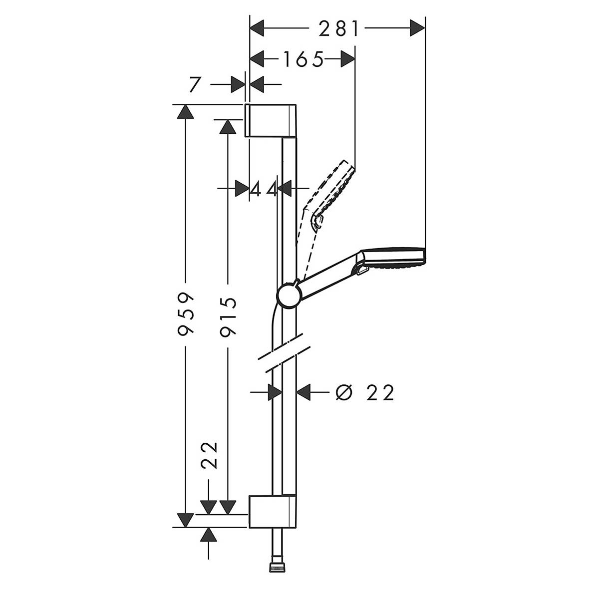 Dusjsett Hansgrohe Crometta Vario 65 cm