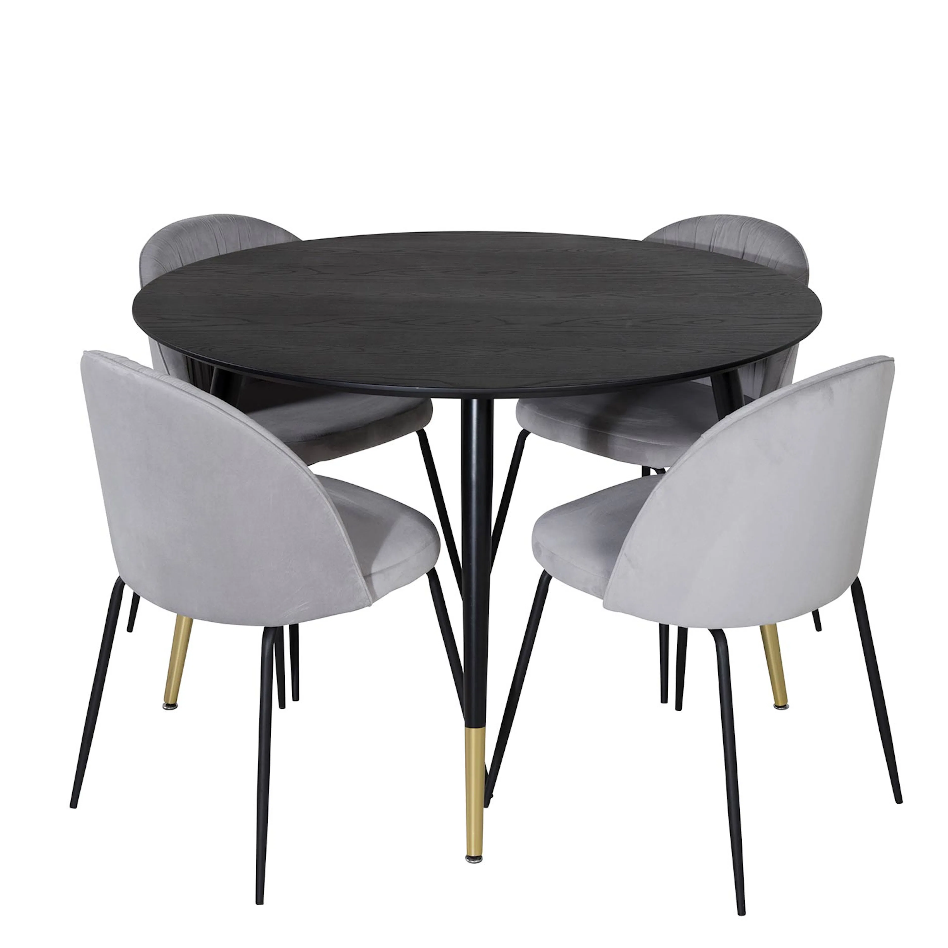 Spisegruppe Venture Home Dipp Ø115 cm med 4 Wrinkles Stoler
