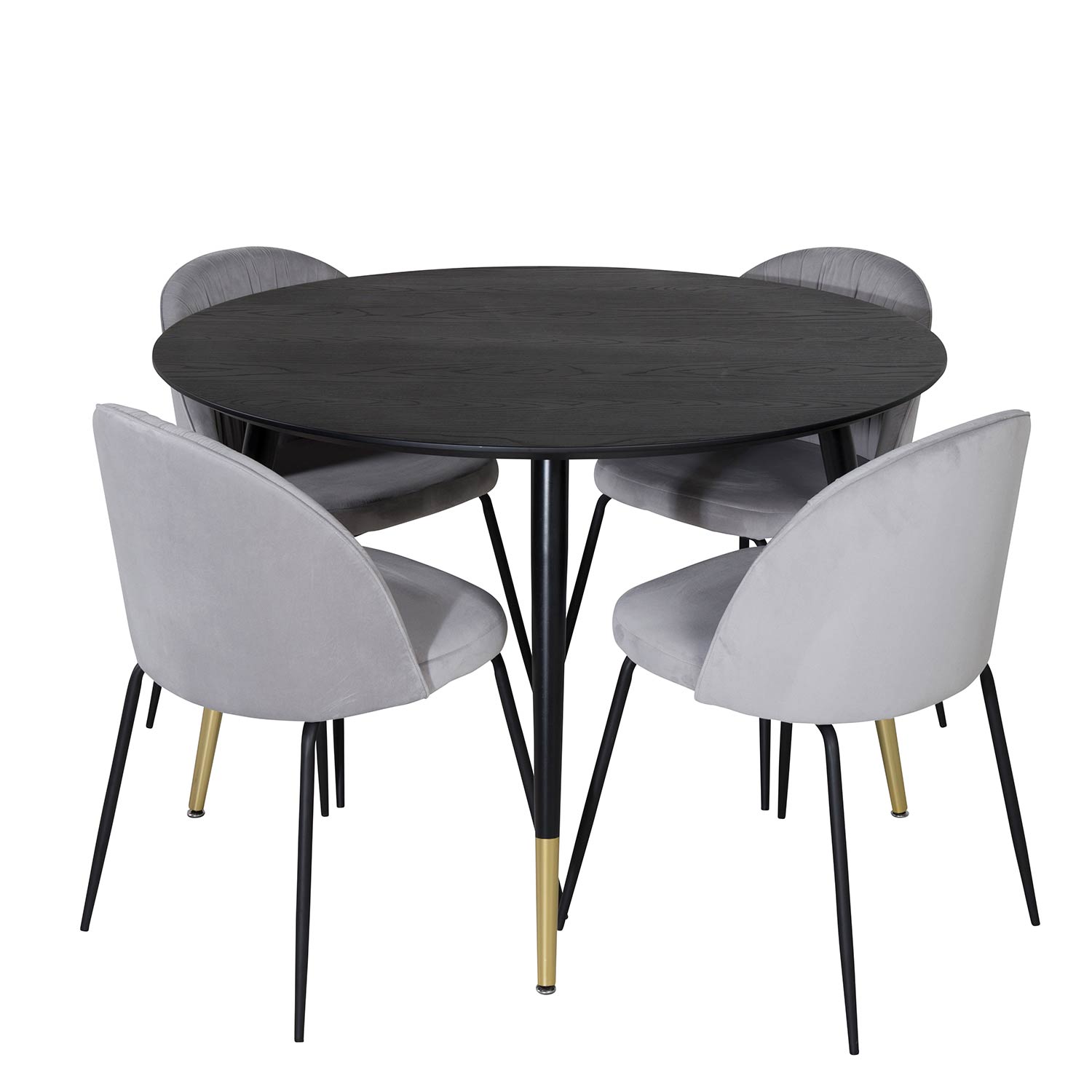 Spisegruppe Venture Home Dipp Ø115 cm med 4 Wrinkles Stoler