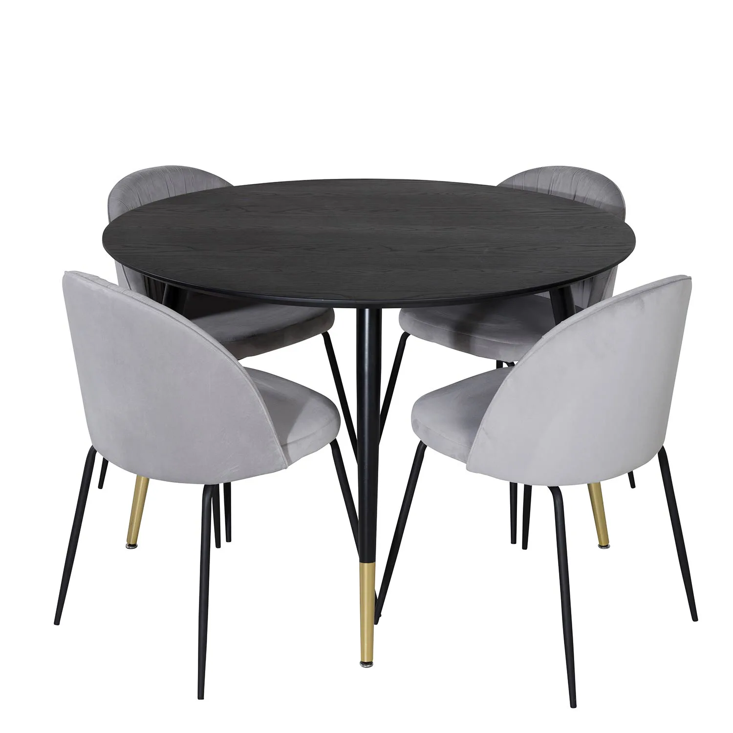 Spisegruppe Venture Home Dipp Ø115 cm med 4 Wrinkles Stoler