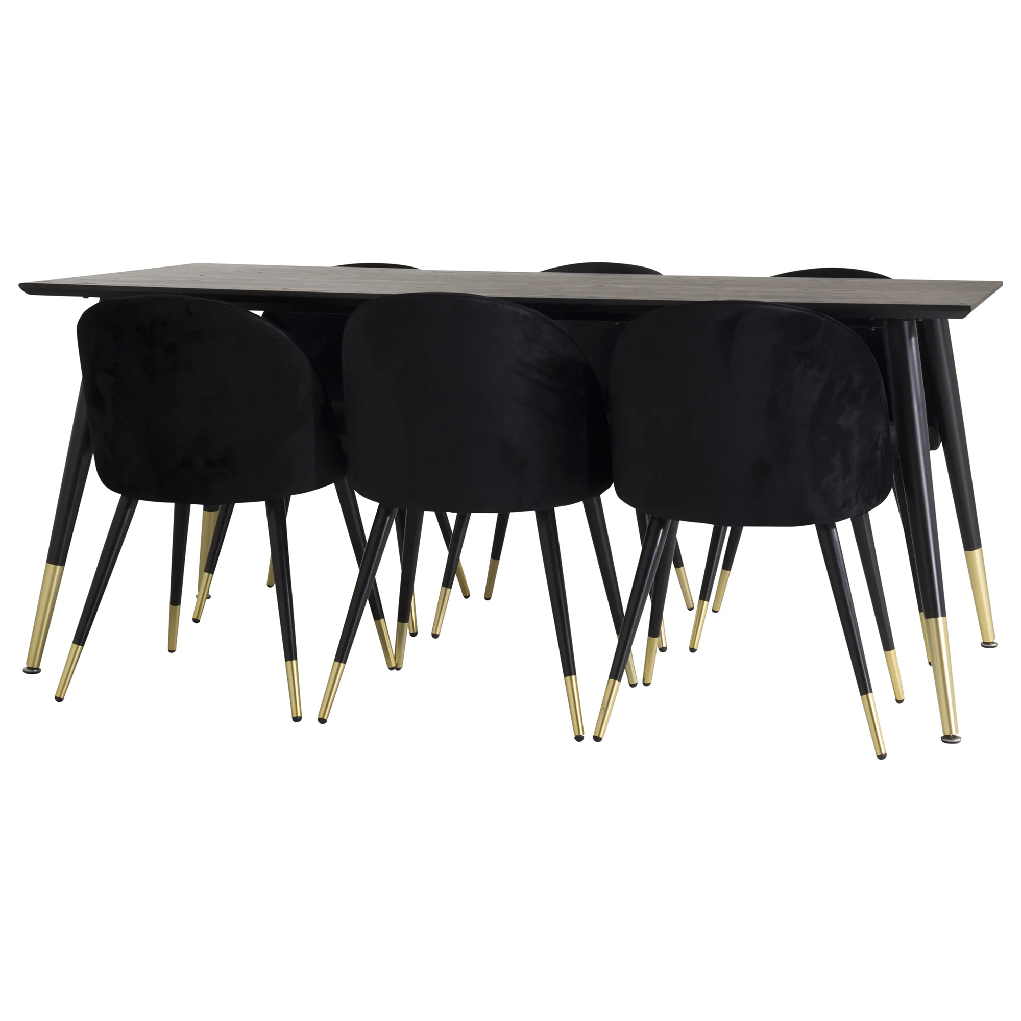 Spisegruppe Venture Home Dipp med 6 Velvet Stoler
