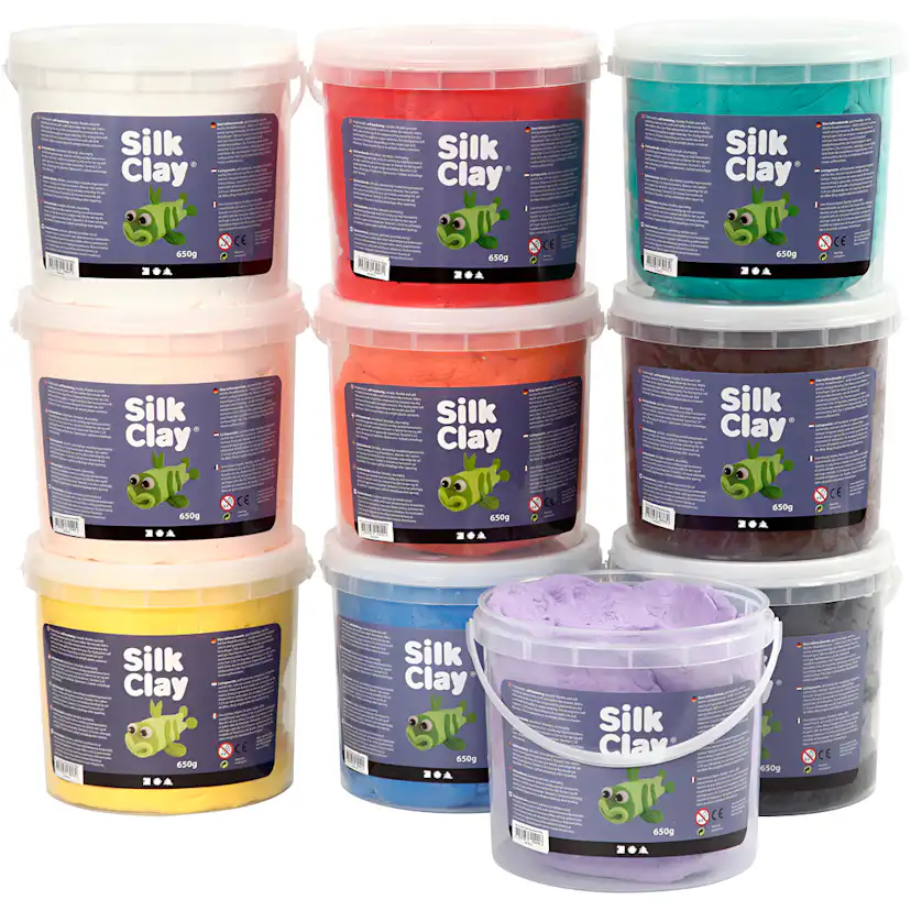 Silk Clay Creativ Company Ass Farger 10x650 g/1 Pk