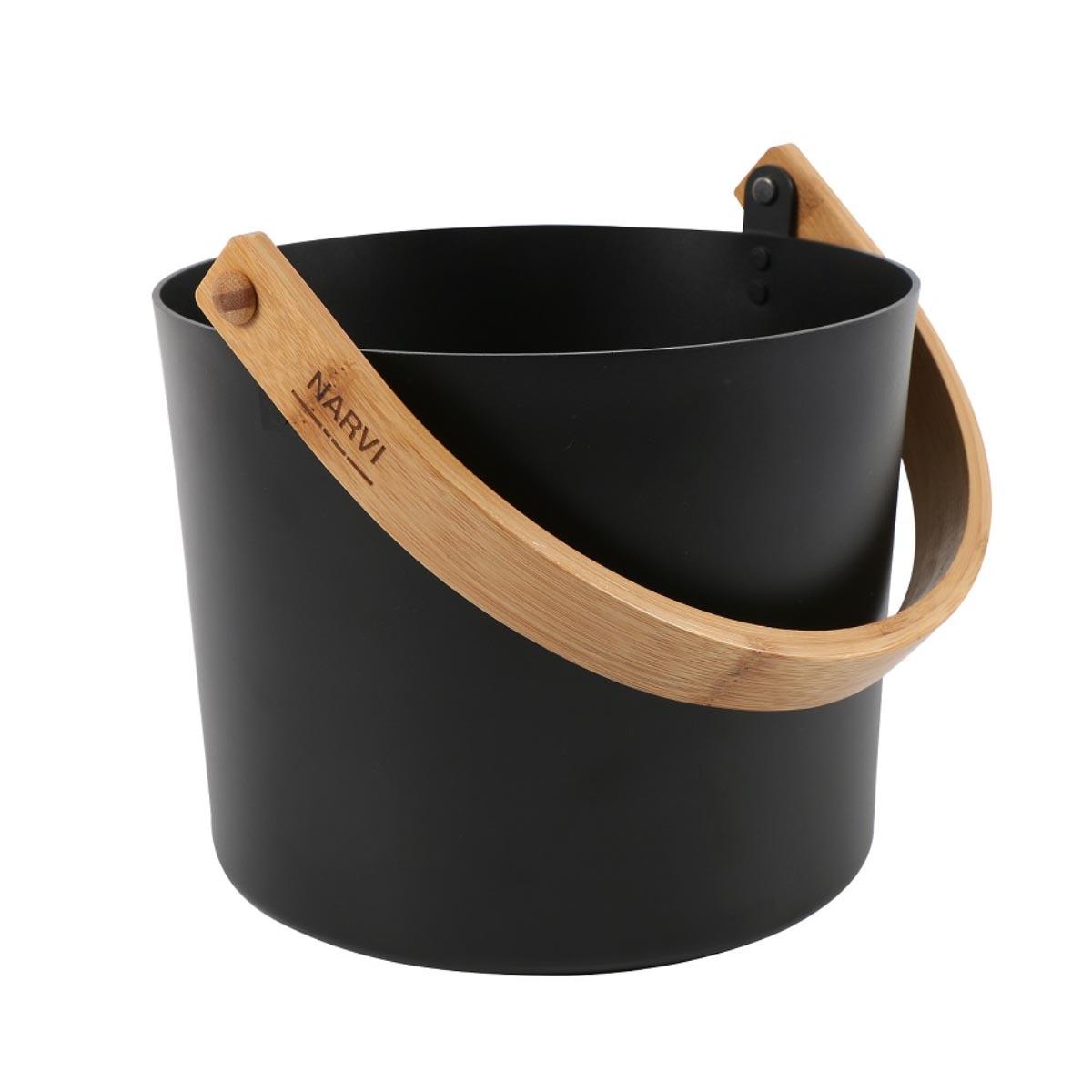 Badstubøtte Narvi Aluminium Bambuhandtag 5 L