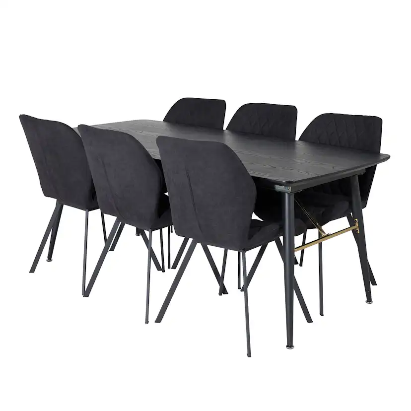 Spisegruppe Venture Home Gold med 6 Gemma Stoler