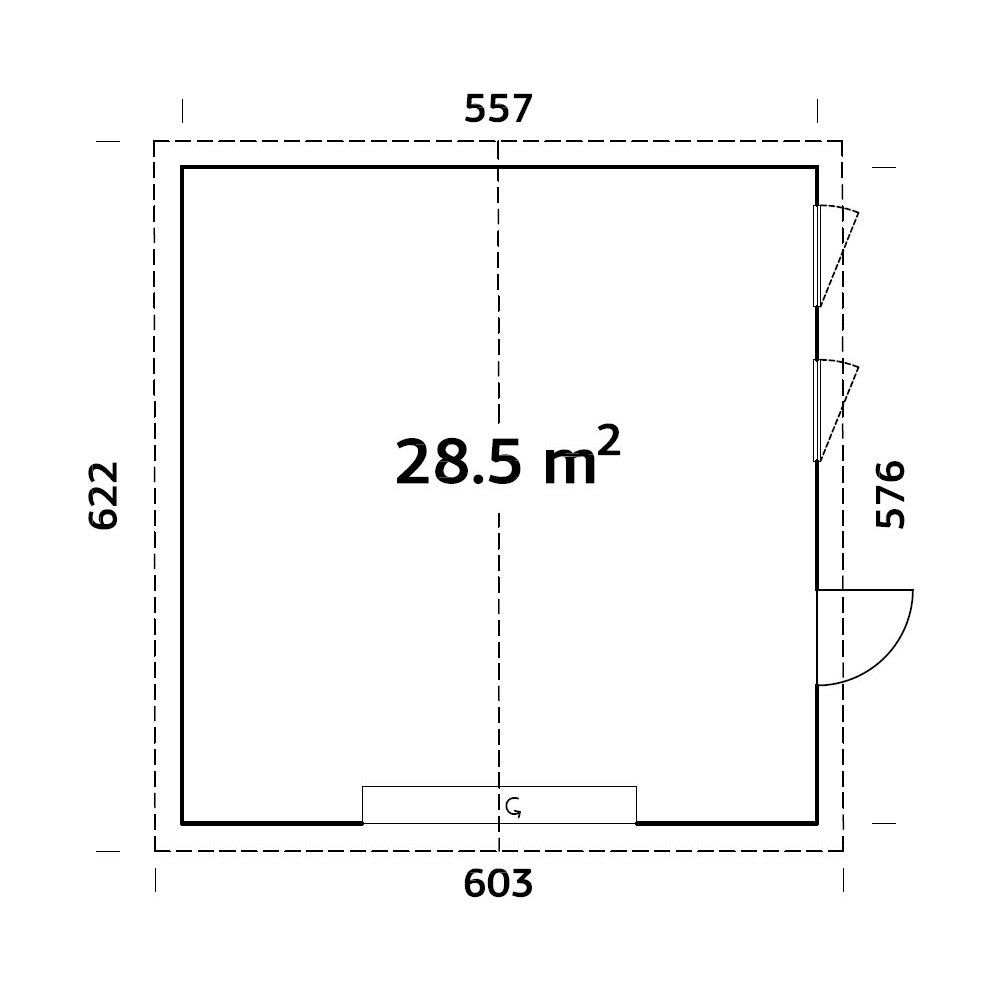 Garasje Palmako Andre 28,5 m2 m/Leddport