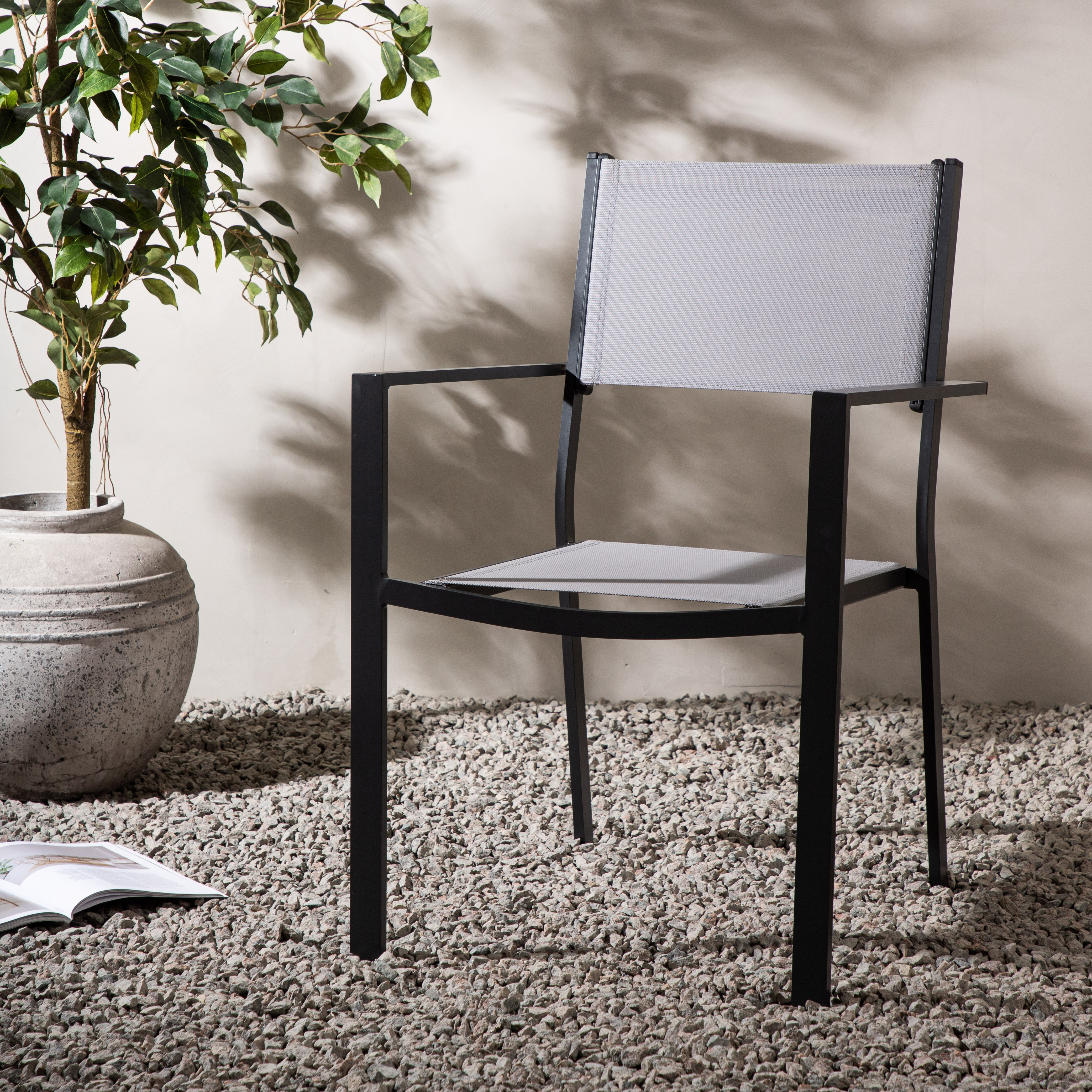 Copacabana Stacking Chair - Black/Grey - Grå