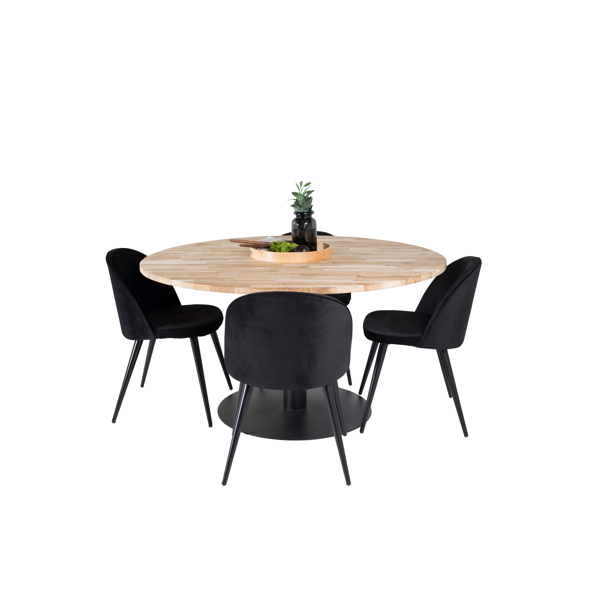 Spisegruppe Venture Home Cirebon med 4 Velvet Stoler