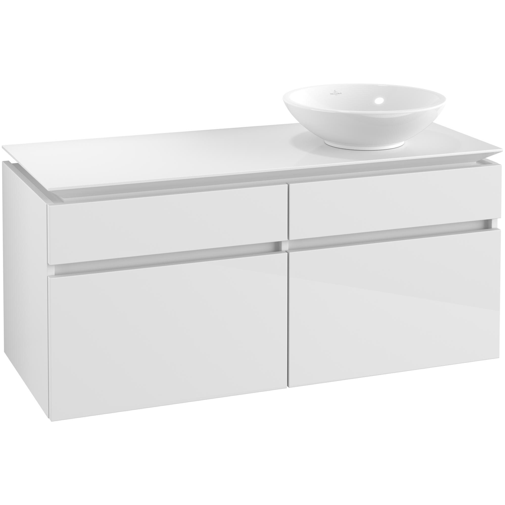 Tvättställsskåp Villeroy & Boch Legato 1200 med 4 Lådor för Ocentrerat Ytmonterat Tvättställ | badrum - badrumsmobler - tvattstallsskap-och-kommod | KakelKungen