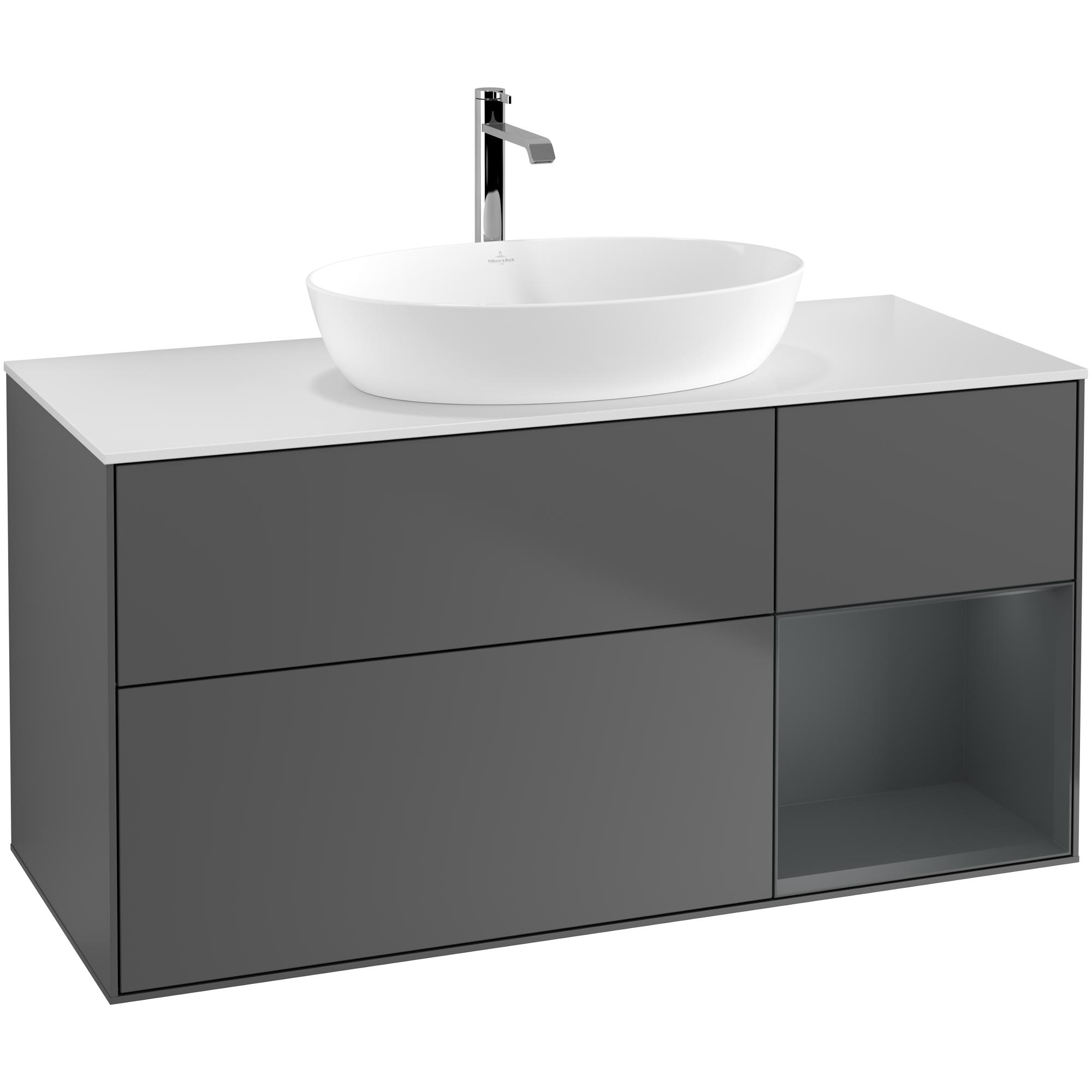 Tvättställsskåp Villeroy & Boch Finion med 3 Lådor Hylla och Bänkskiva för Fristående Tvättställ från Artis & Collaro | badrum - badrumsmobler - tvattstallsskap-och-kommod | KakelKungen