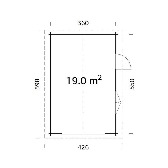 Garasje Palmako Roger 19,0 m2 uten Port