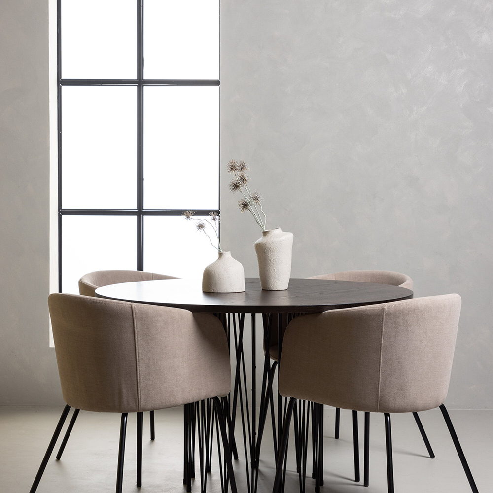 Spisegruppe Venture Home Stone Ø120 cm med 4 Berit Stoler