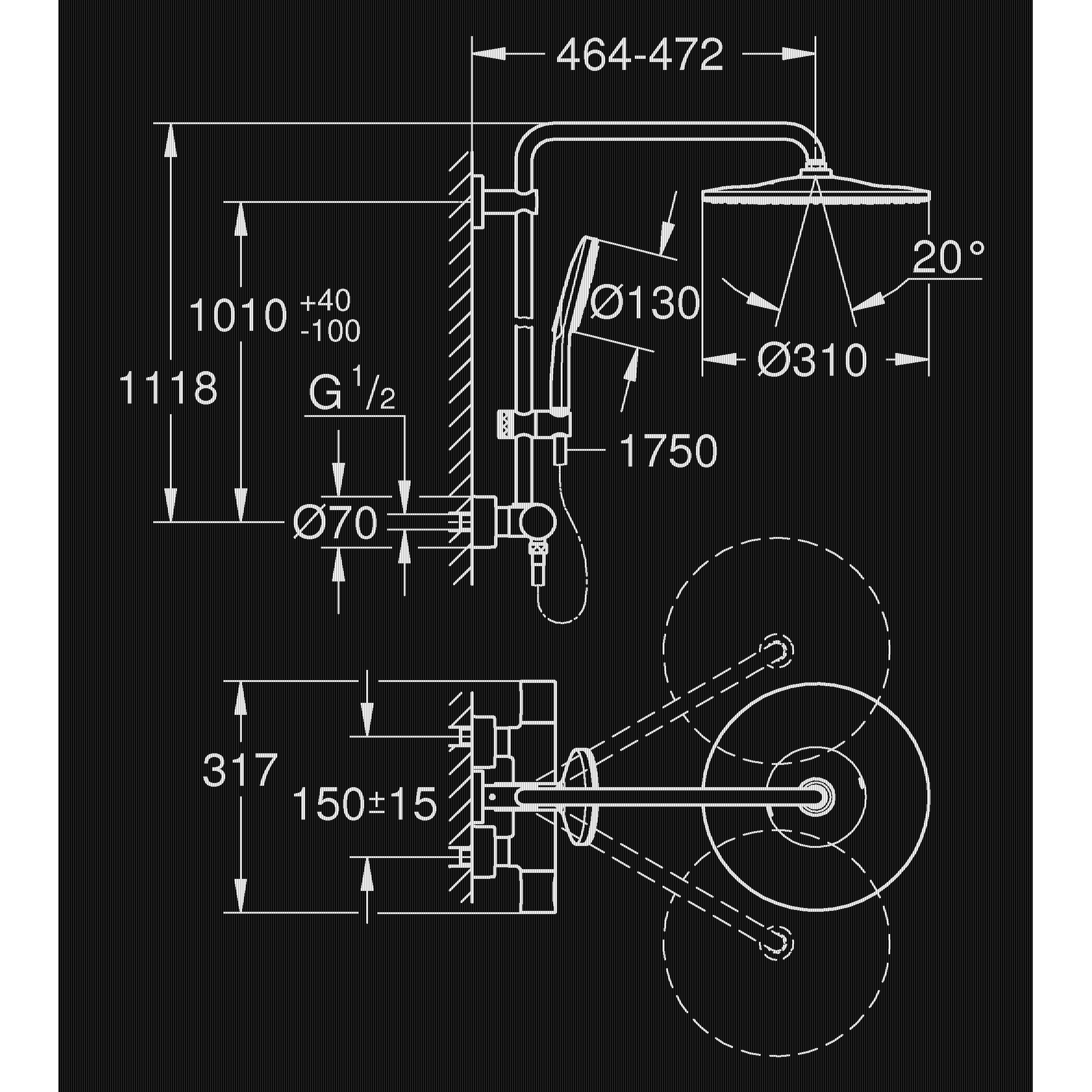 Takduschset Grohe Rainshower Ø310 mm