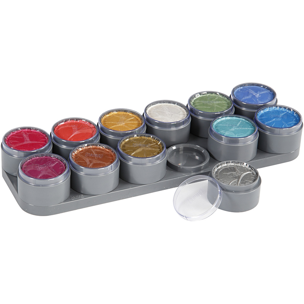 Ansiktsmaling Creativ Company Grimas Sminkepalett Perlemorsfarger 12x15 ml/1 stk