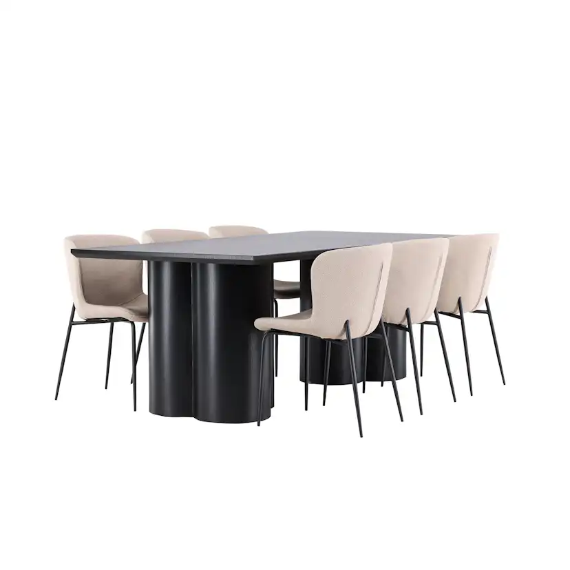 Spisegruppe Venture Home Olivia 210 med 6 stk Modesto Stoler