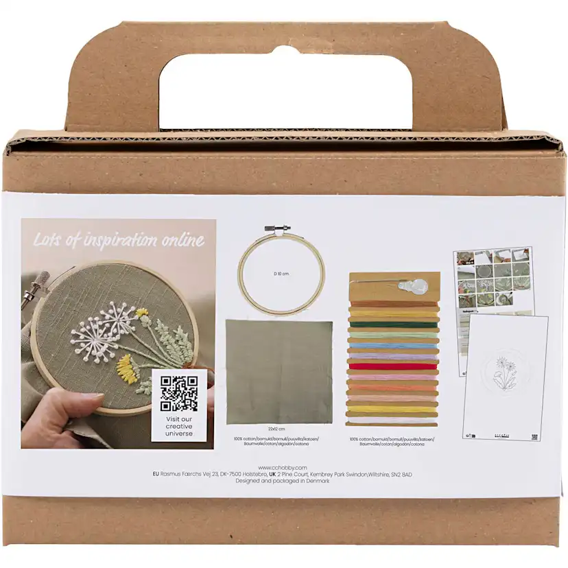 Brodering Creativ Company Mini DIY Kit Matt Grønn Broderiramme