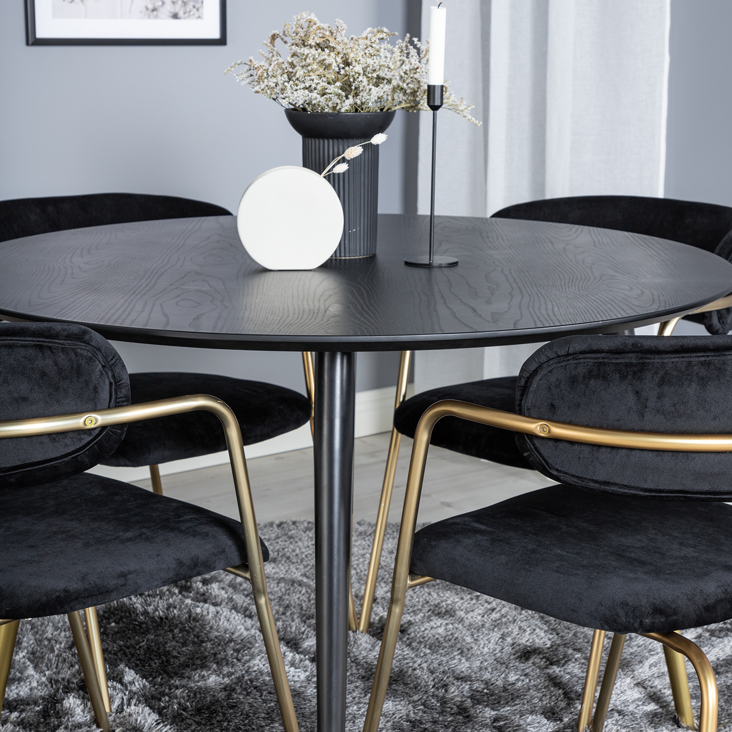 Spisegruppe Venture Home Dipp Ø115 cm med 4 Arrow Stoler