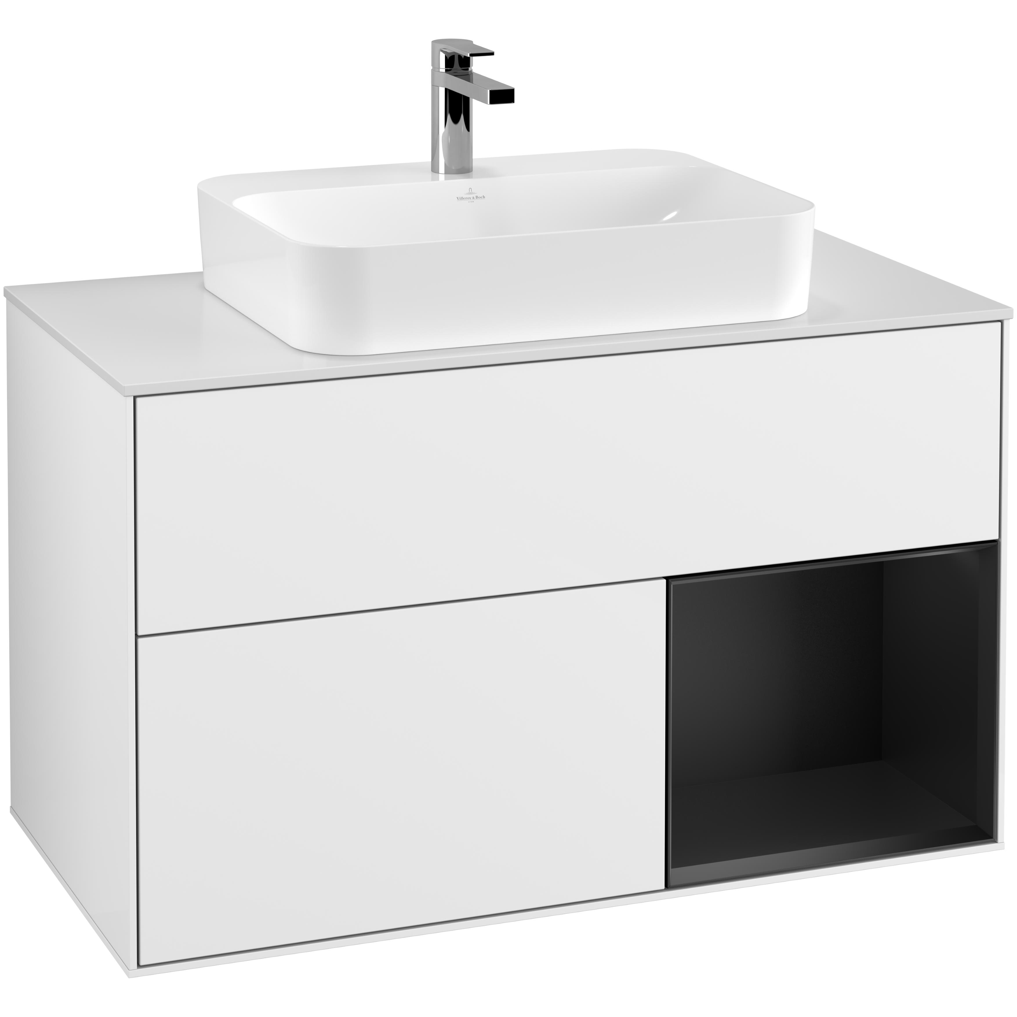 Tvättställsskåp Villeroy & Boch Finion med 2 Lådor Hylla och Bänkskiva för Ytmonterat Tvättställ | badrum - badrumsmobler - tvattstallsskap-och-kommod | KakelKungen