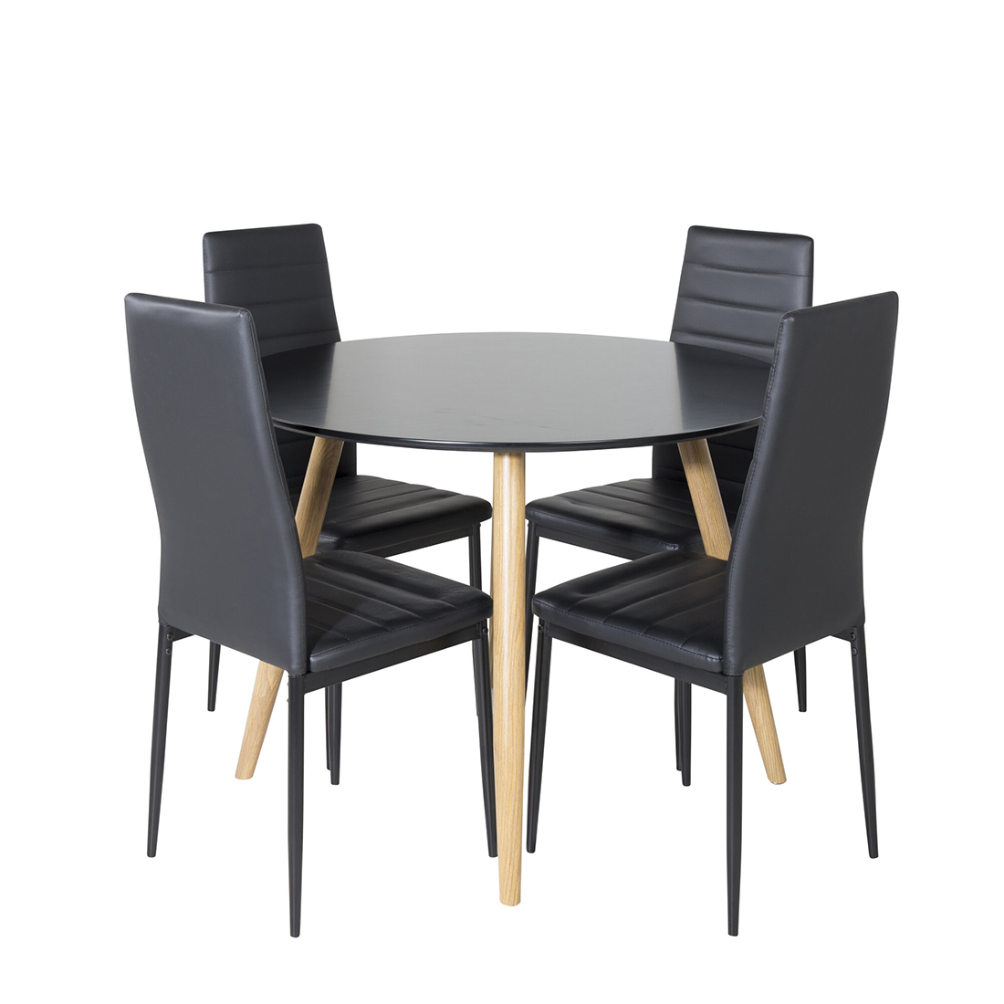 Spisegruppe Venture Home Plaza Ø100 cm med 4st Slim Spisestoler