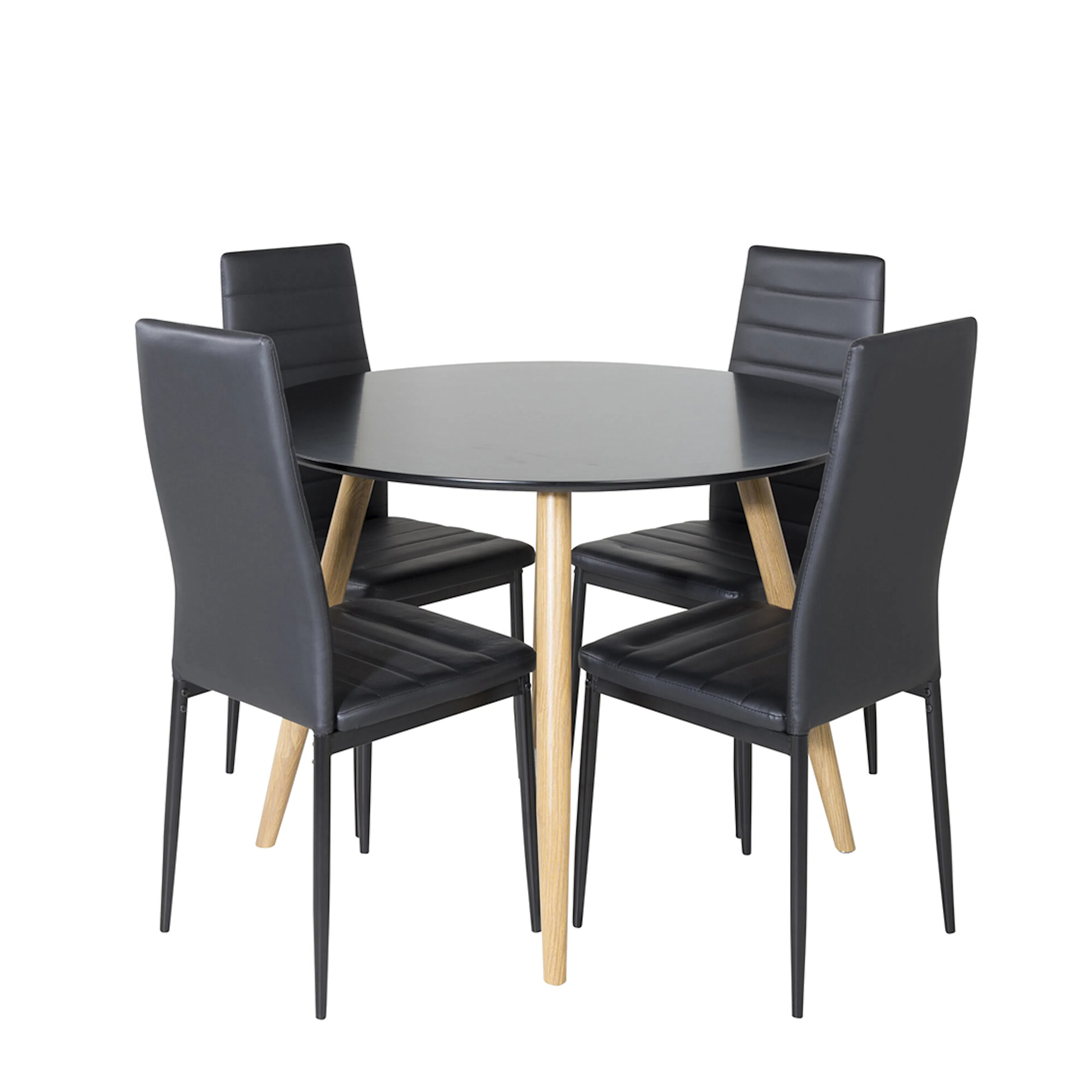 Spisegruppe Venture Home Plaza Ø100 cm med 4st Slim Spisestoler