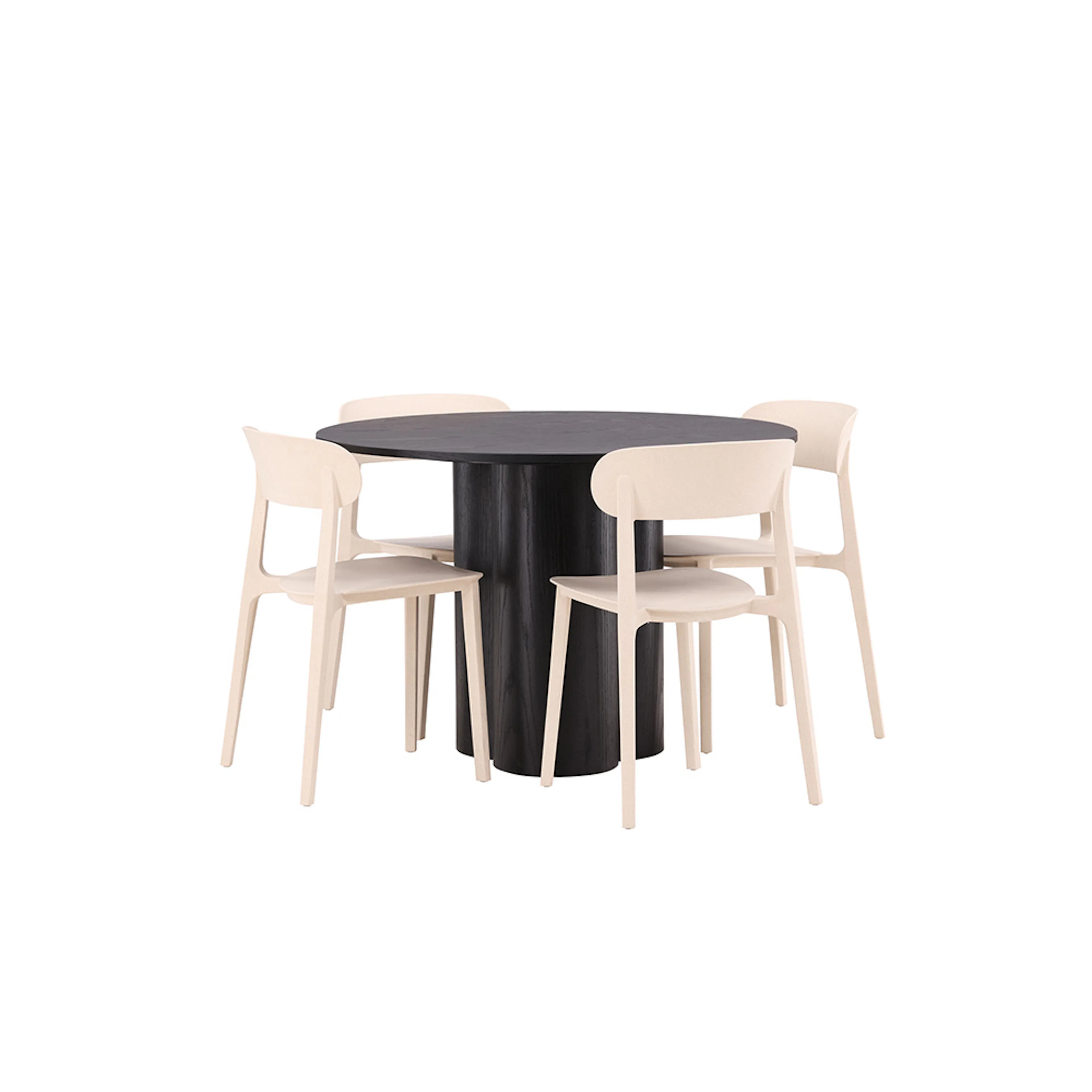 Spisegruppe Venture Home Olivia Ø 110 cm med 4 Åstol Stoler