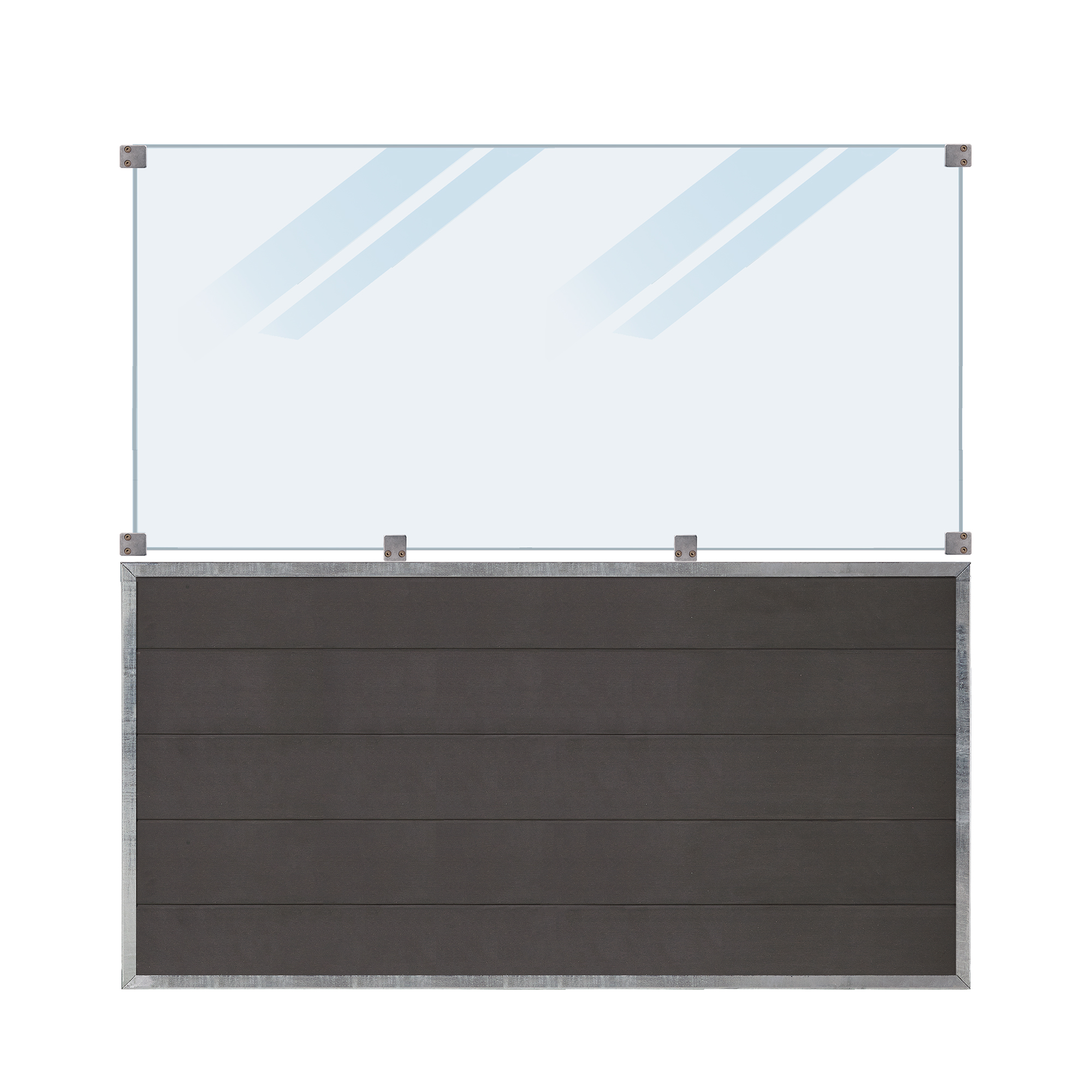 Gjerde PLUS Futura Kompositt Frostet Glass 180×180 cm