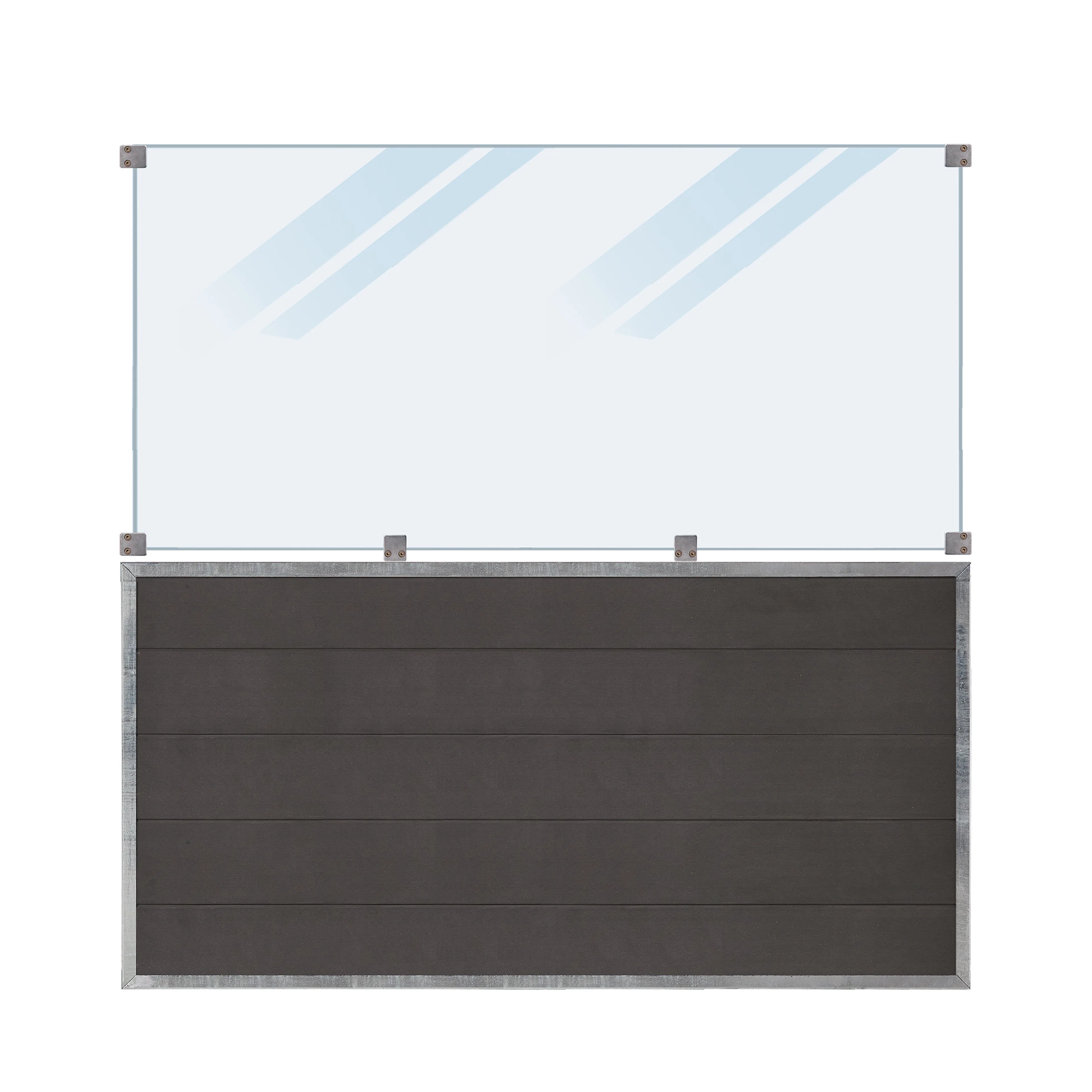 Gjerde PLUS Futura Kompositt Frostet Glass 180×180 cm