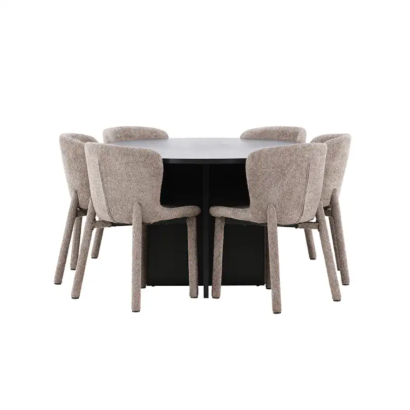Spisegruppe Venture Home Strada Ø120 cm med 6st Astoria Spisestoler
