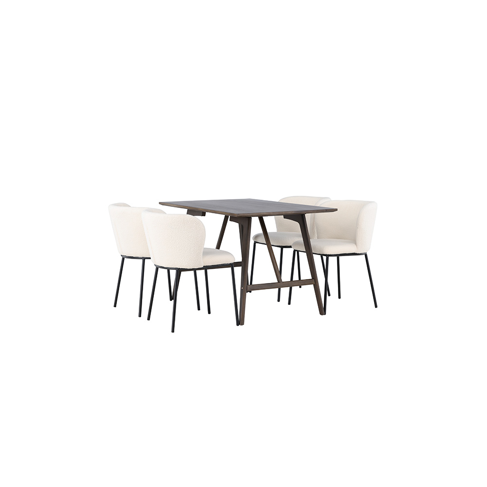 Spisegruppe Venture Home Kaseidon med 4 stk Edina Stoler