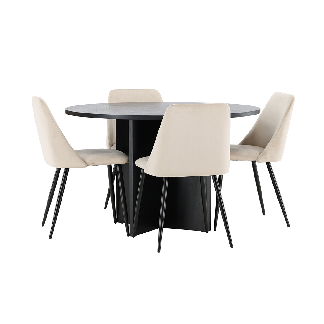 Spisegruppe Venture Home Strada Ø120 cm med 4st Night Spisestoler
