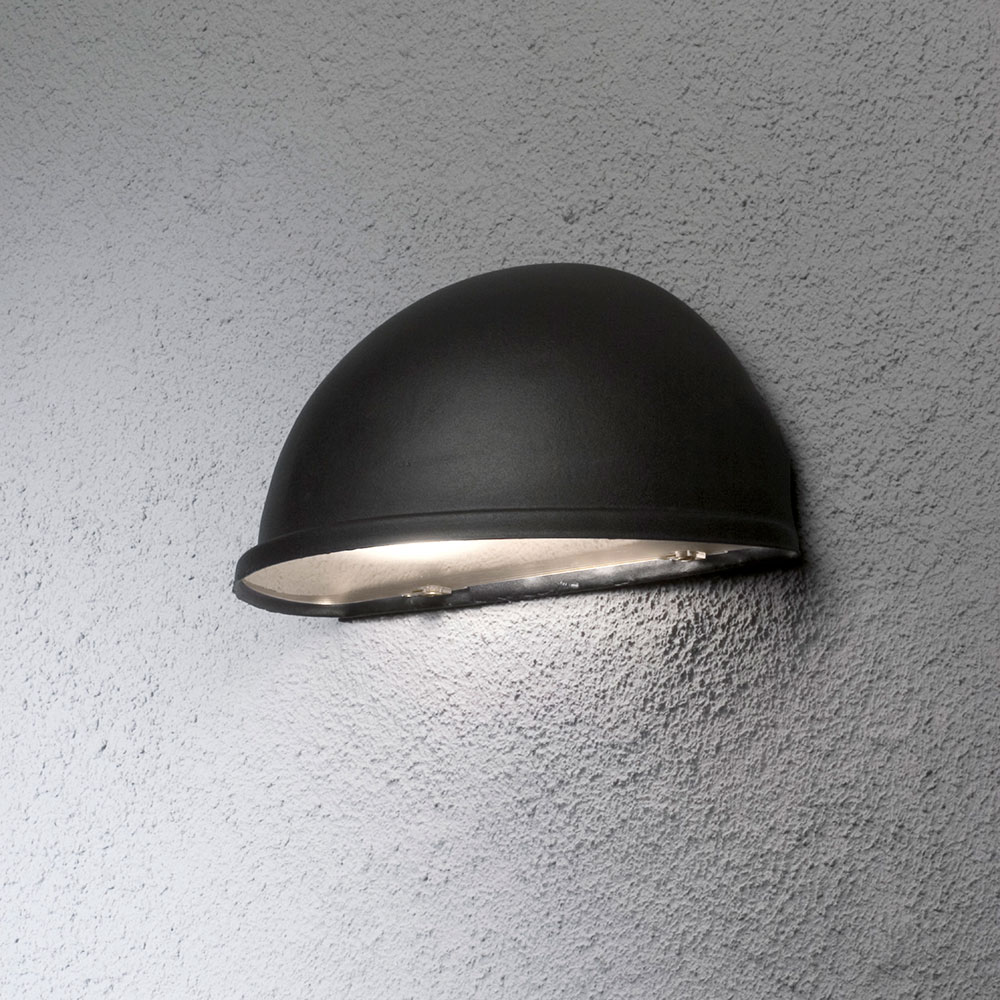 Torino halvmåneplafond E27 svart stor Sort