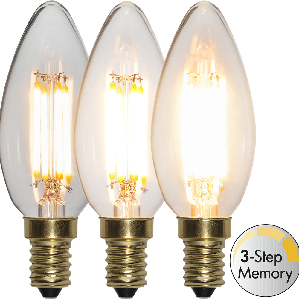 LED-Lampe Star Trading E14 C35 Soft Glow 3-trinns Memory Dimbar 4W