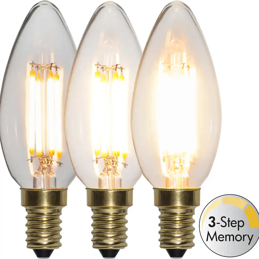 LED-Lampe Star Trading E14 C35 Soft Glow 3-trinns Memory Dimbar 4W