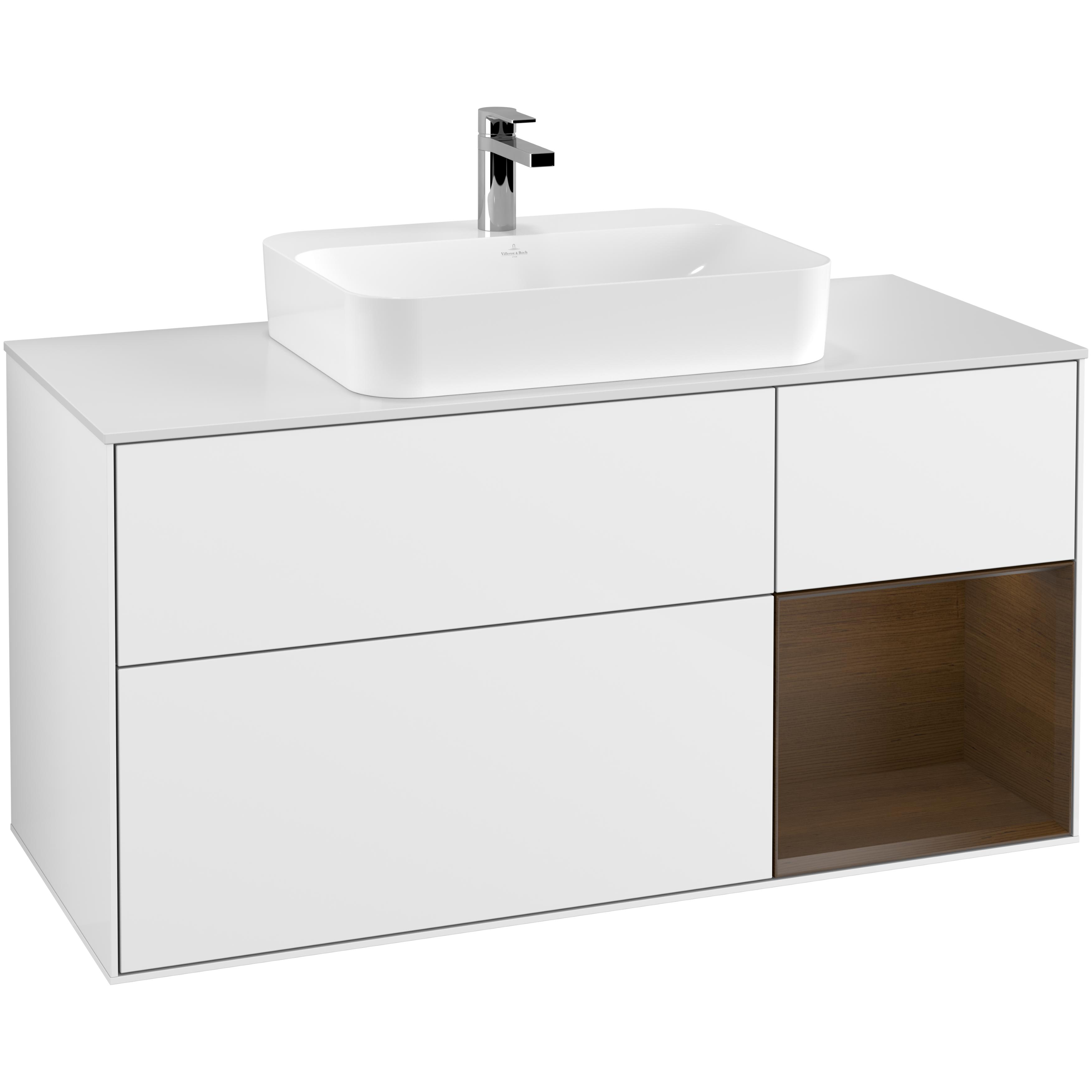 Tvättställsskåp Villeroy & Boch Finion med 3 Lådor Hylla och Bänkskiva för Ytmonterat Tvättställ