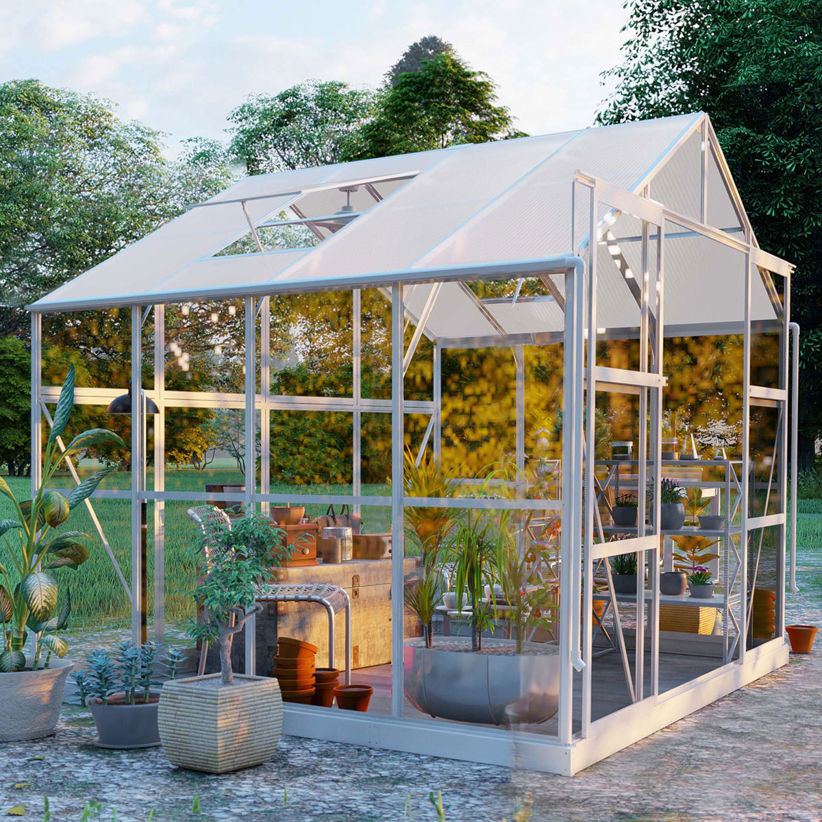 Drivhus Metalcraft 6,4 kvm Rektangulær