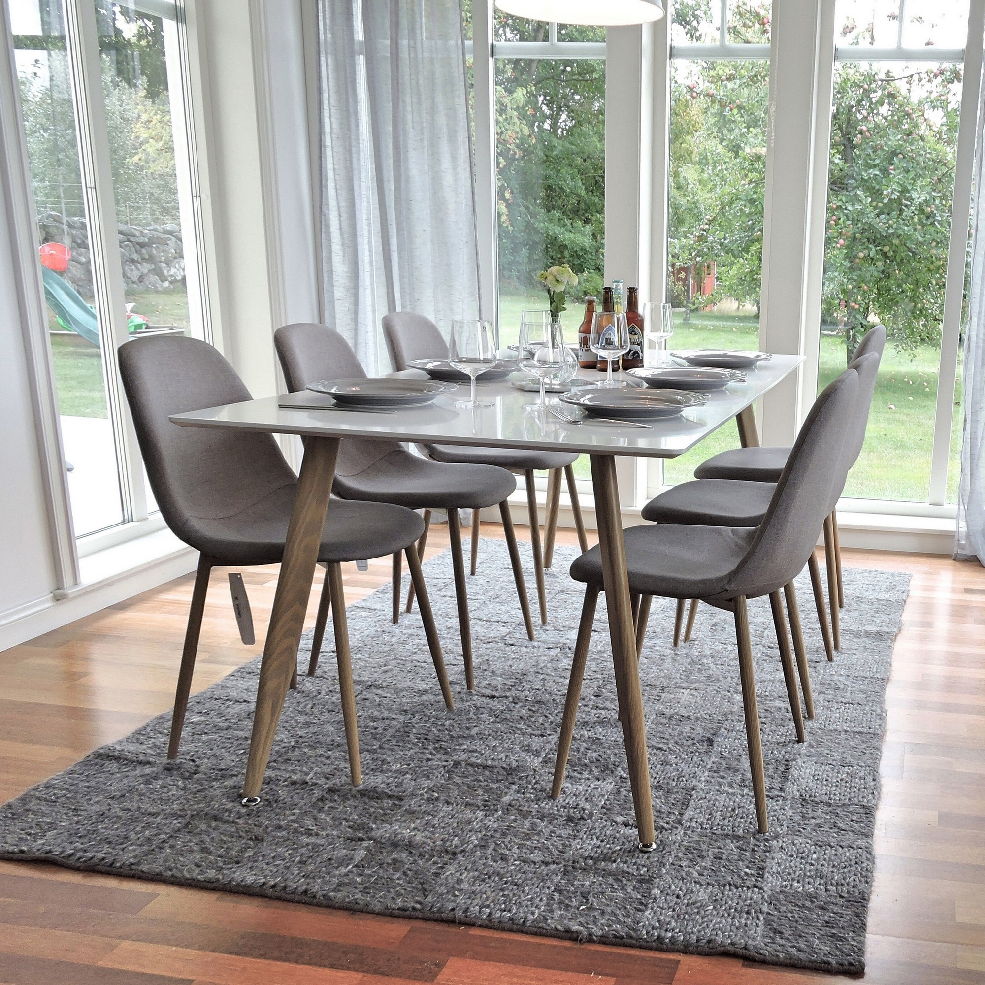 Spisegruppe Venture Home Polar med 6stk Stoler