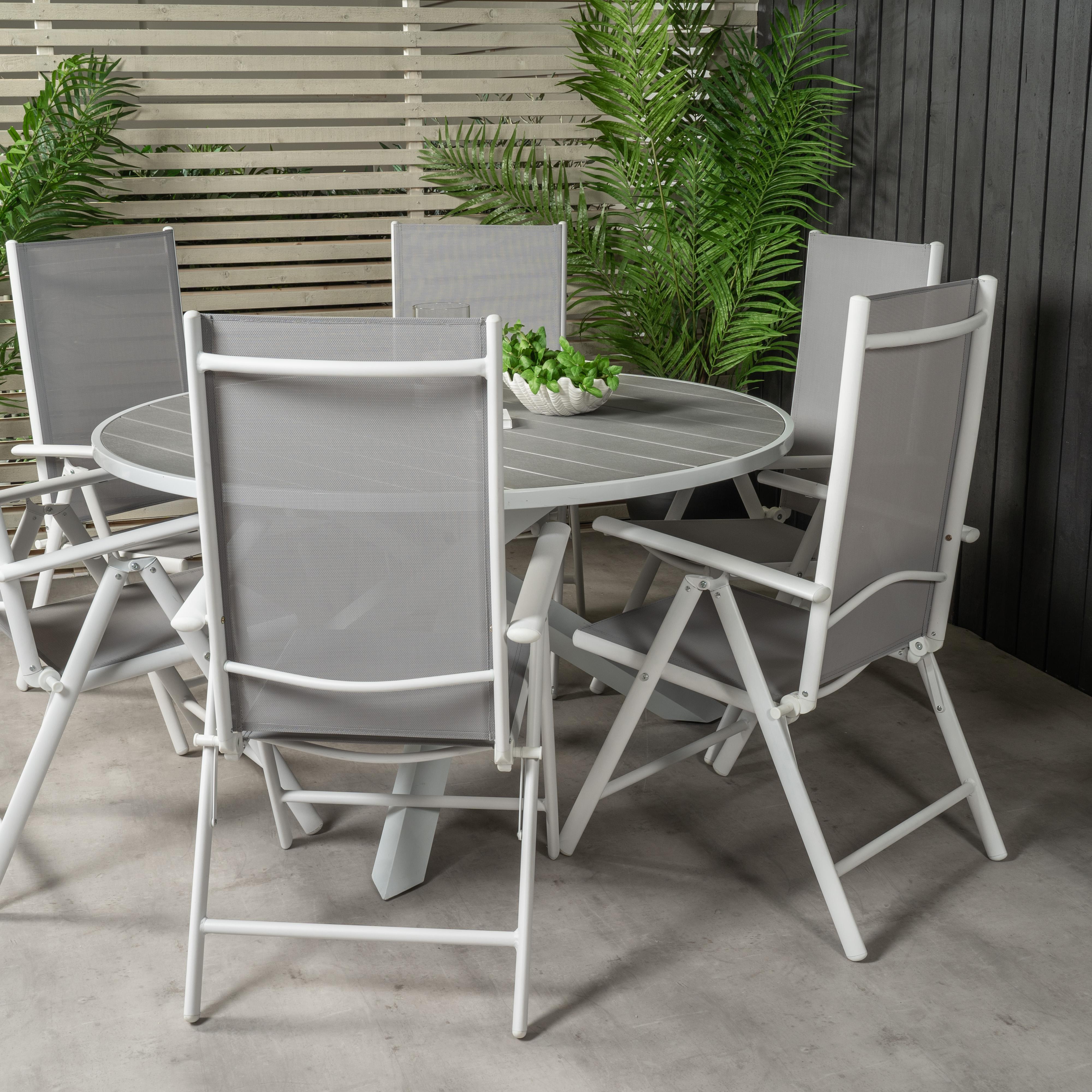 Spisegruppe Venture Home Pincy Ø 140 med 6 Bront Stoler