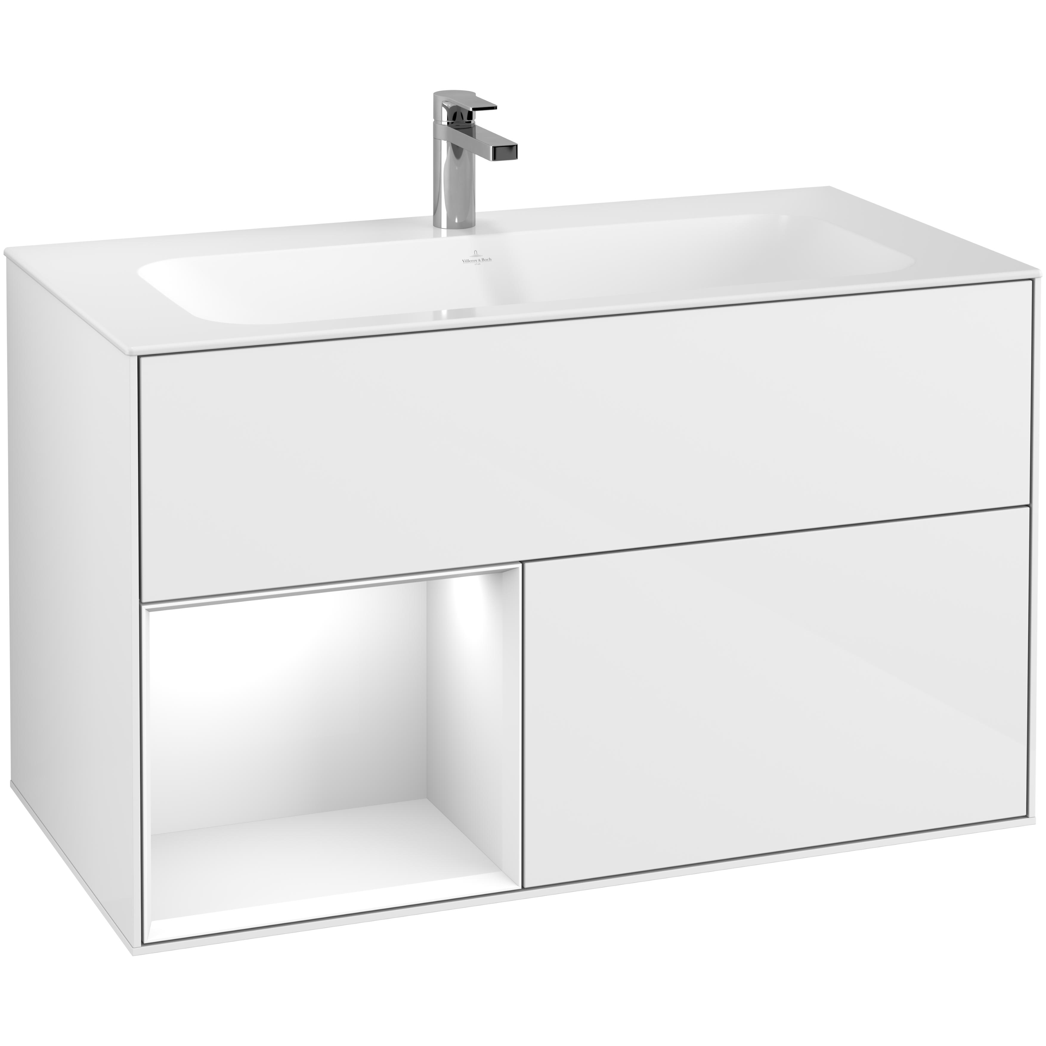 Tvättställsskåp Villeroy & Boch Finion med 2 Lådor och Hylla för Inbyggt Tvättställ | badrum - badrumsmobler - tvattstallsskap-och-kommod | KakelKungen