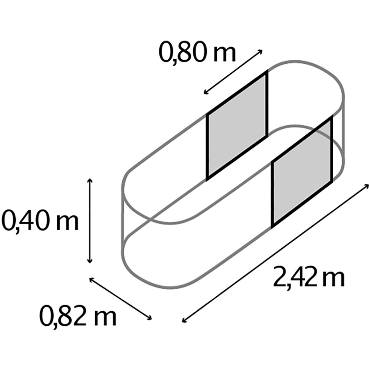 Plantekant Vitavia Side 401 Antrasitt