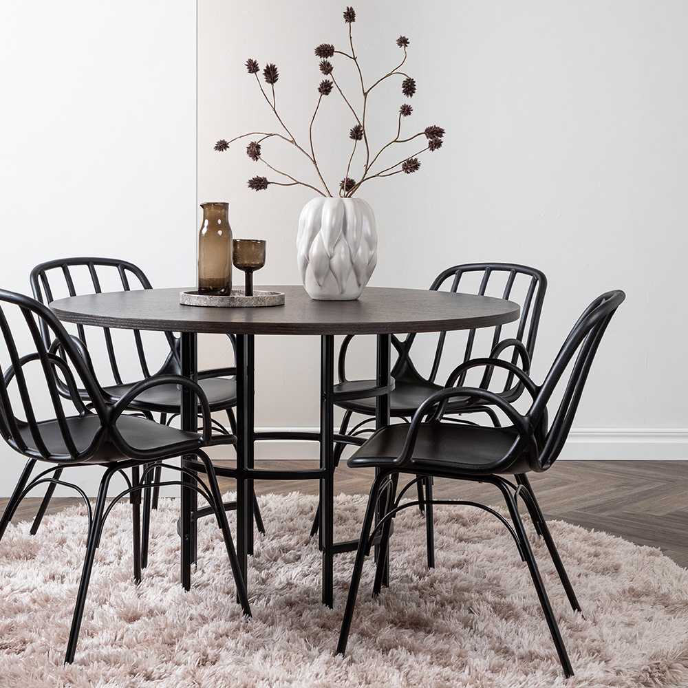 Spisegruppe Venture Home Copenhagen Ø 115 cm med 4 Dyrön Stoler