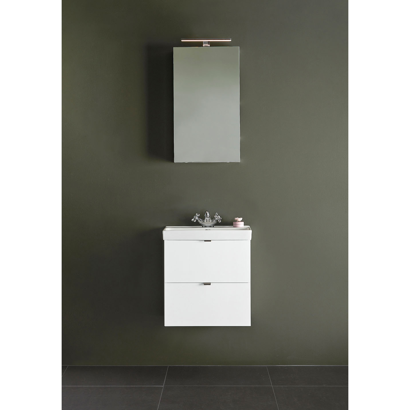 TVÄTTSTÄLLSSKÅP NEAT LÅDOR VIT 550 MED TVÄTTSTÄLL 550 mm, Hvit